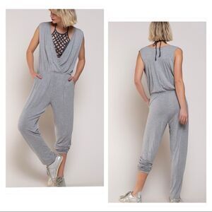 𝅺grey Sleeveless knit Jumpsuit
